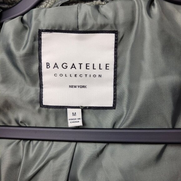 Bagatelle Teddy Jacket Womens Medium Green Quilted Pockets Snap Front - Picture 11 of 13